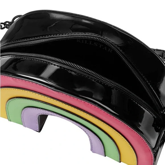 Killstar Goth Punk Vinyl Rainbow Purse Handbag - Picture 3 of 4